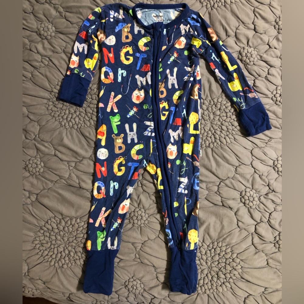 Little Sleepies 3-6 Month Navy Alphabet
